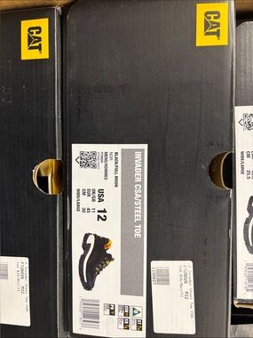 Caterpillar Invader CSA Steel Toe Black with Yellow Accents size 12 US